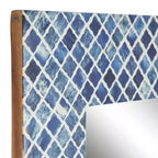 Specchio da parete rettangolare a mosaico blu e bianco – 1 pezzo