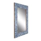 Specchio da parete rettangolare a mosaico blu e bianco – 1 pezzo