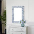 Specchio da parete rettangolare a mosaico blu e bianco – 1 pezzo