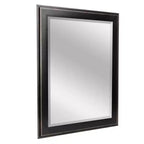 31.5" x 43.5" Two-Toned Frame Mirror Black - Head West: Beveled Glass, Antique Texture, No Assembly Required