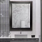 Specchio da parete smussato con cornice bicolore nera 80 x 110 cm – Singolo