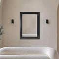 Specchio da parete smussato con cornice bicolore nera 80 x 110 cm – Singolo