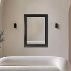 Specchio da parete smussato con cornice bicolore nera 80 x 110 cm – Singolo