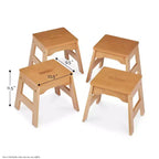 Sgabelli per Bambini Bianchi e in Legno Naturale – Set da 4, Impilabili, Posti a Sedere fino a 4