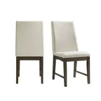 Set di 2 sedie da pranzo laterali Cream Walnut