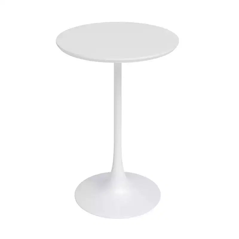 Set da pranzo rotondo bianco lucido, 3 pezzi (1 tavolo + 2 sedie)