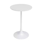 Set da pranzo rotondo bianco lucido, 3 pezzi (1 tavolo + 2 sedie)