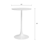 Set da pranzo rotondo bianco lucido, 3 pezzi (1 tavolo + 2 sedie)