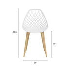 Set da pranzo rotondo bianco lucido, 3 pezzi (1 tavolo + 2 sedie)
