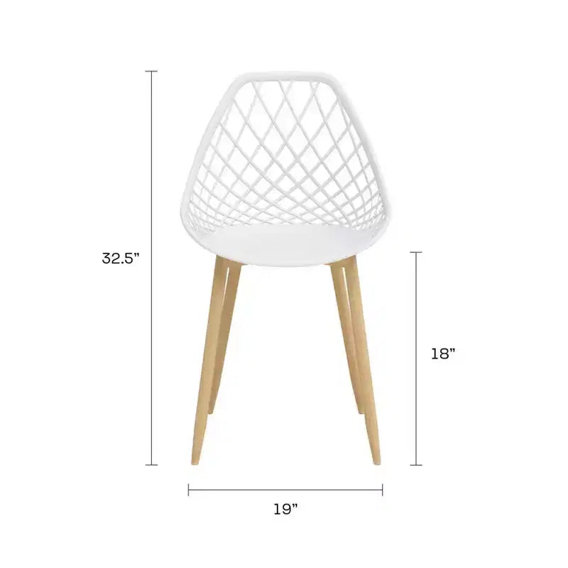 Set da pranzo rotondo bianco lucido, 3 pezzi (1 tavolo + 2 sedie)