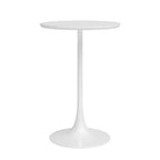 Set da pranzo rotondo bianco lucido, 3 pezzi (1 tavolo + 2 sedie)