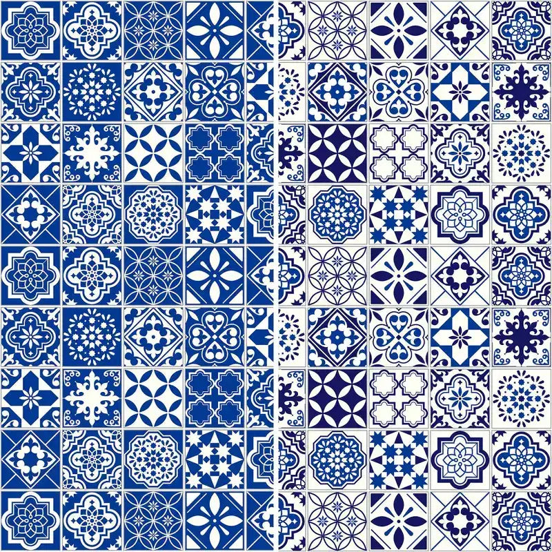 Divisorio in tela a 3 pannelli, fronte-retro, colore blu