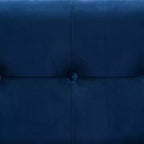 Banco otomano de arrumação em veludo azul-marinho e dourado – retangular, 1 lugar