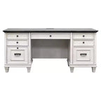 Hartford Credenza White - Martin Furniture: Executive Office Furniture with Enclosed Storage, Metal Hardware