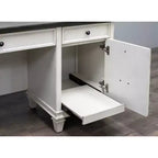 Scrivania a Credenza Bianca con Contenitore Chiuso – Utente Singolo, Componenti in Metallo