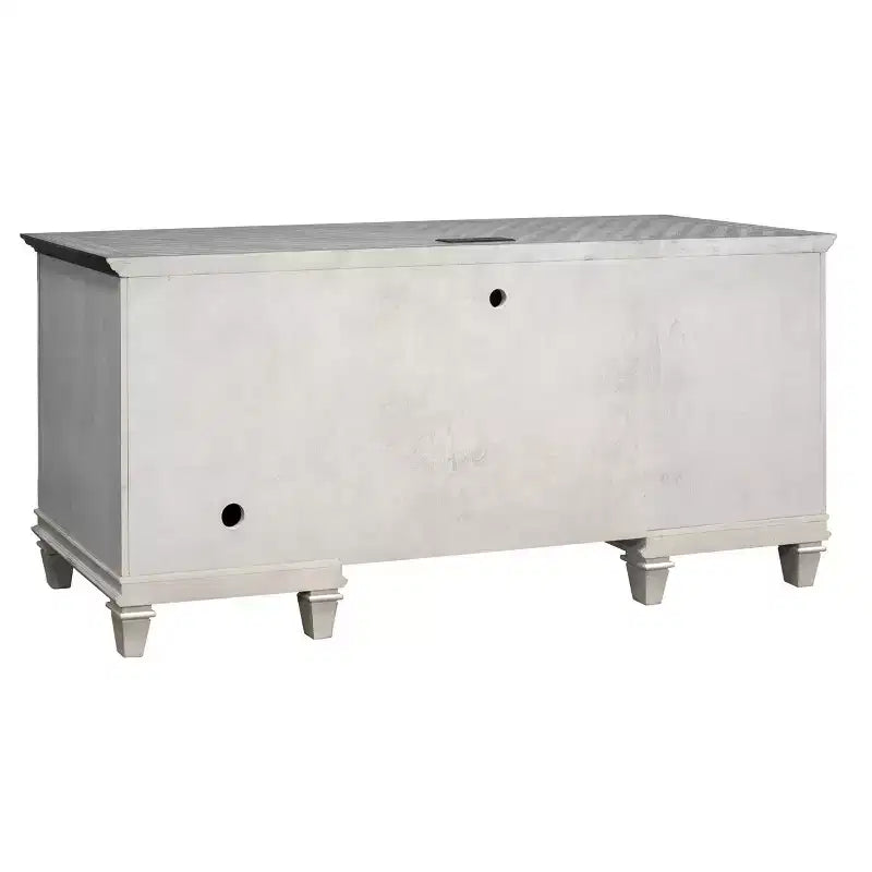 Scrivania a Credenza Bianca con Contenitore Chiuso – Utente Singolo, Componenti in Metallo
