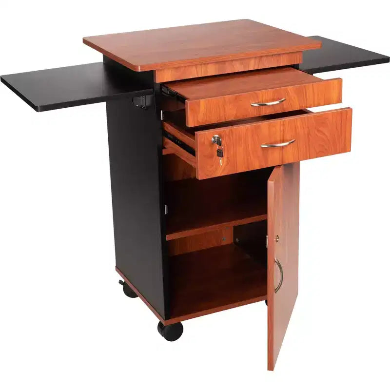 Carrello leggio multimediale ciliegio/nero - Hampden Furnishings