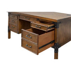Scrivania con semipedistallo Auburn con archivio, monoposto