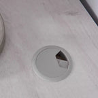 Scrivania angolare a L in rovere bianco con cassetti con serratura e porte USB, 1 persona