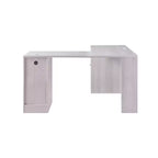 Scrivania angolare a L in rovere bianco con cassetti con serratura e porte USB, 1 persona