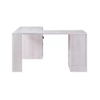 Scrivania angolare a L in rovere bianco con cassetti con serratura e porte USB, 1 persona