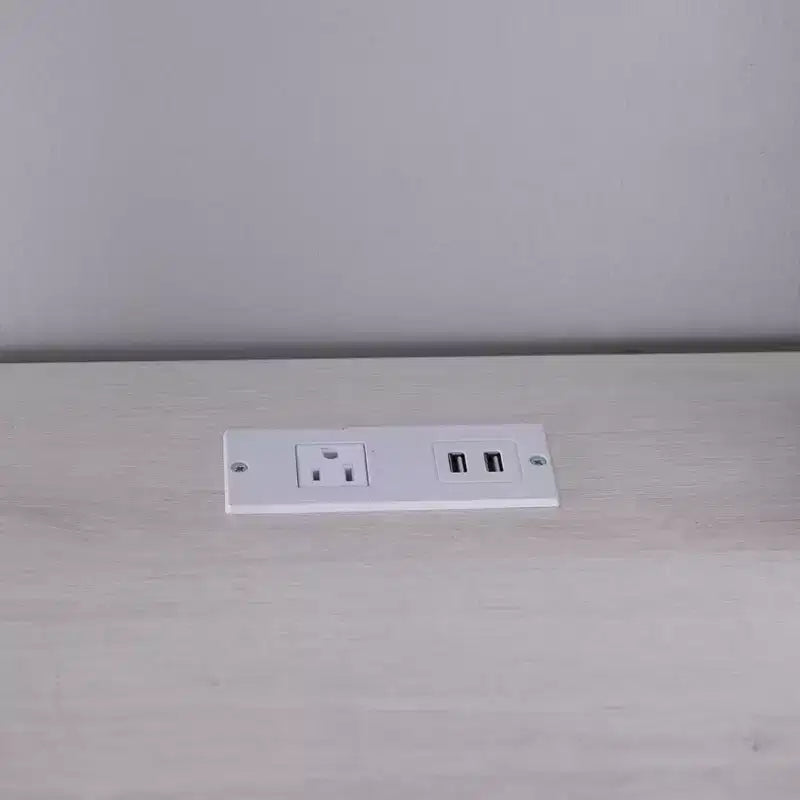 Scrivania angolare a L in rovere bianco con cassetti con serratura e porte USB, 1 persona