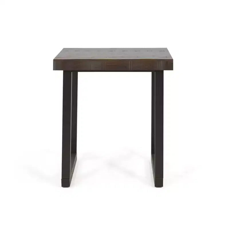 Jennings Live Edge End Table Cherry/Black - Steve Silver Co.: Solid Pine, Rustic Modern, Square Shape