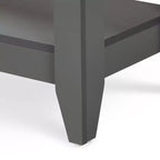 Tavolino da Caffè Rettangolare Grigio con Ripiano Inferiore e Gambe Affusolate, Montaggio da 1 Persona