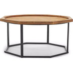 Tavolino ottagonale nero e marrone – Stile rustico moderno, Posti a sedere: 1