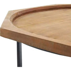 Tavolino ottagonale nero e marrone – Stile rustico moderno, Posti a sedere: 1