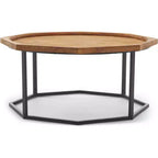 Tavolino ottagonale nero e marrone – Stile rustico moderno, Posti a sedere: 1