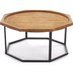 Tavolino ottagonale nero e marrone – Stile rustico moderno, Posti a sedere: 1
