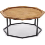 Tavolino ottagonale nero e marrone – Stile rustico moderno, Posti a sedere: 1