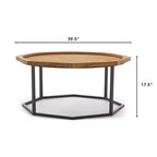 Tavolino ottagonale nero e marrone – Stile rustico moderno, Posti a sedere: 1