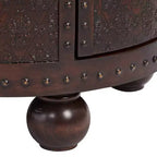 Tavolino rotondo accentato marrone con contenitore, 1 pezzo