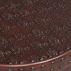 Tavolino rotondo accentato marrone con contenitore, 1 pezzo
