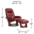 Poltrona reclinabile girevole Ruby in similpelle con pouf, 2 posti