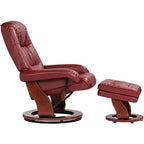 Poltrona reclinabile girevole Ruby in similpelle con pouf, 2 posti