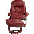 Poltrona reclinabile girevole Ruby in similpelle con pouf, 2 posti