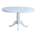 Set tavolo da pranzo rotondo allungabile e 4 sedie senza braccioli, color talpa/carbone sbiancato – 4 posti a sedere