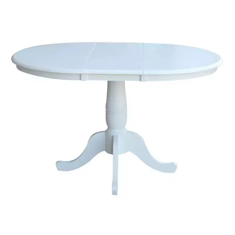 Set tavolo da pranzo rotondo allungabile e 4 sedie senza braccioli, color talpa/carbone sbiancato – 4 posti a sedere