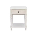 Tavolino Rettangolare con Cassetto e Ripiano – Naturale / Nocciola / Bianco, 1 Pezzo