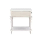 Tavolino Rettangolare con Cassetto e Ripiano – Naturale / Nocciola / Bianco, 1 Pezzo