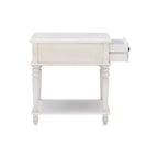 Tavolino Rettangolare con Cassetto e Ripiano – Naturale / Nocciola / Bianco, 1 Pezzo
