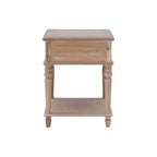 Tavolino Rettangolare con Cassetto e Ripiano – Naturale / Nocciola / Bianco, 1 Pezzo