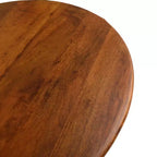 Tavolo da pranzo rotondo oro/nero, piano in legno di mango, 4 posti a sedere