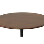 Tavolo da pranzo rotondo oro/nero, piano in legno di mango, 4 posti a sedere