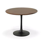 Tavolo da pranzo rotondo oro/nero, piano in legno di mango, 4 posti a sedere