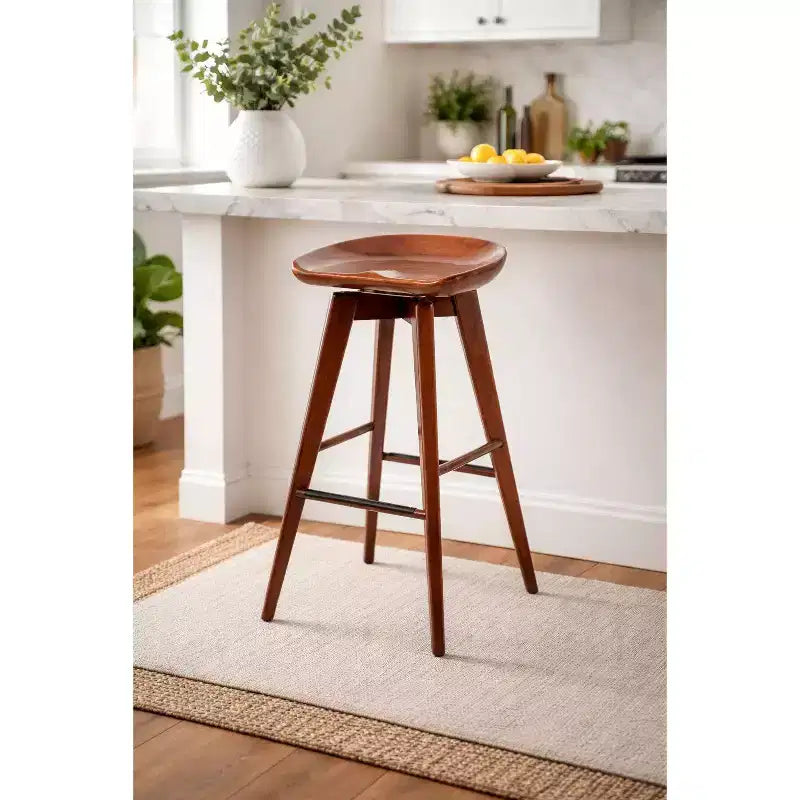 Sgabello da bar girevole senza schienale da 31" – Espresso / Barnwood / Noce / Naturale, Posti a sedere 1