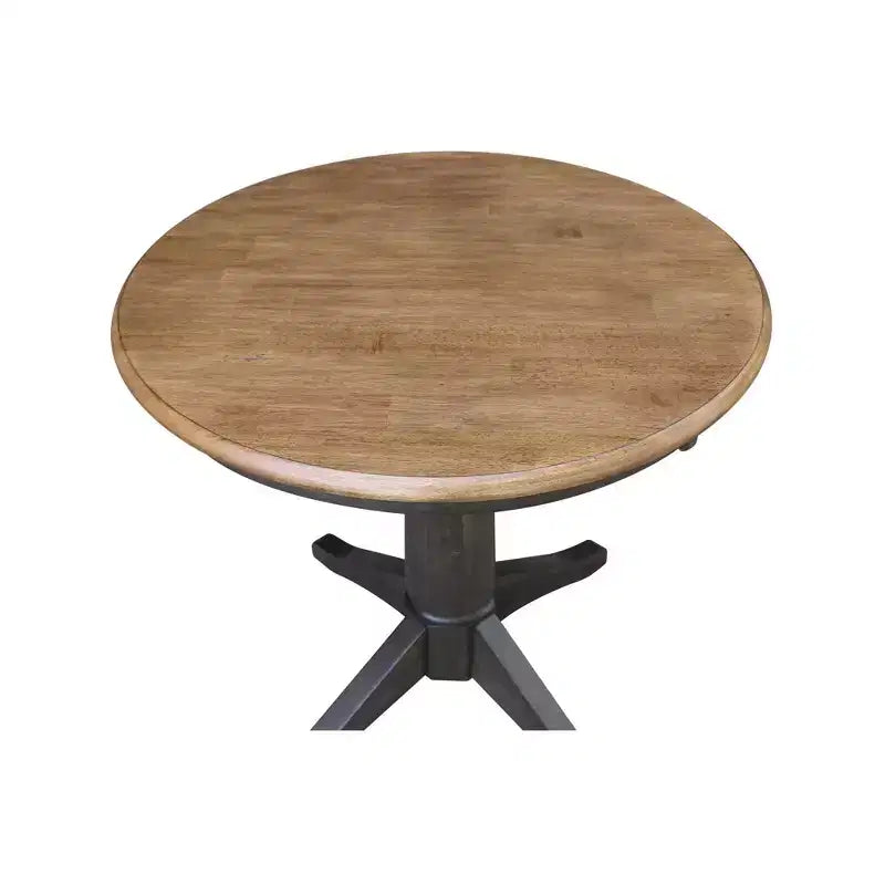 Tavolo da pranzo rotondo con base a piedistallo – Marrone chiaro/Nero, Espresso o Grigio – Posti a sedere per 2 persone